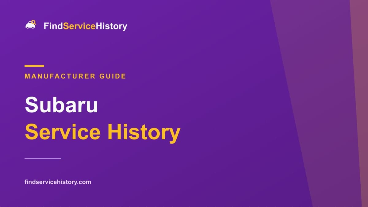 Guide to checking Subaru service history