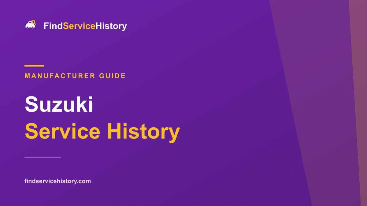 Guide to checking Suzuki service history