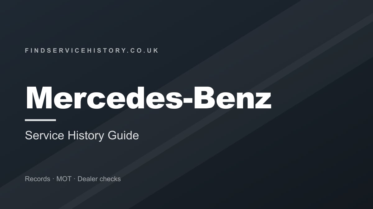 How to Check Mercedes Service History (2026 Guide)