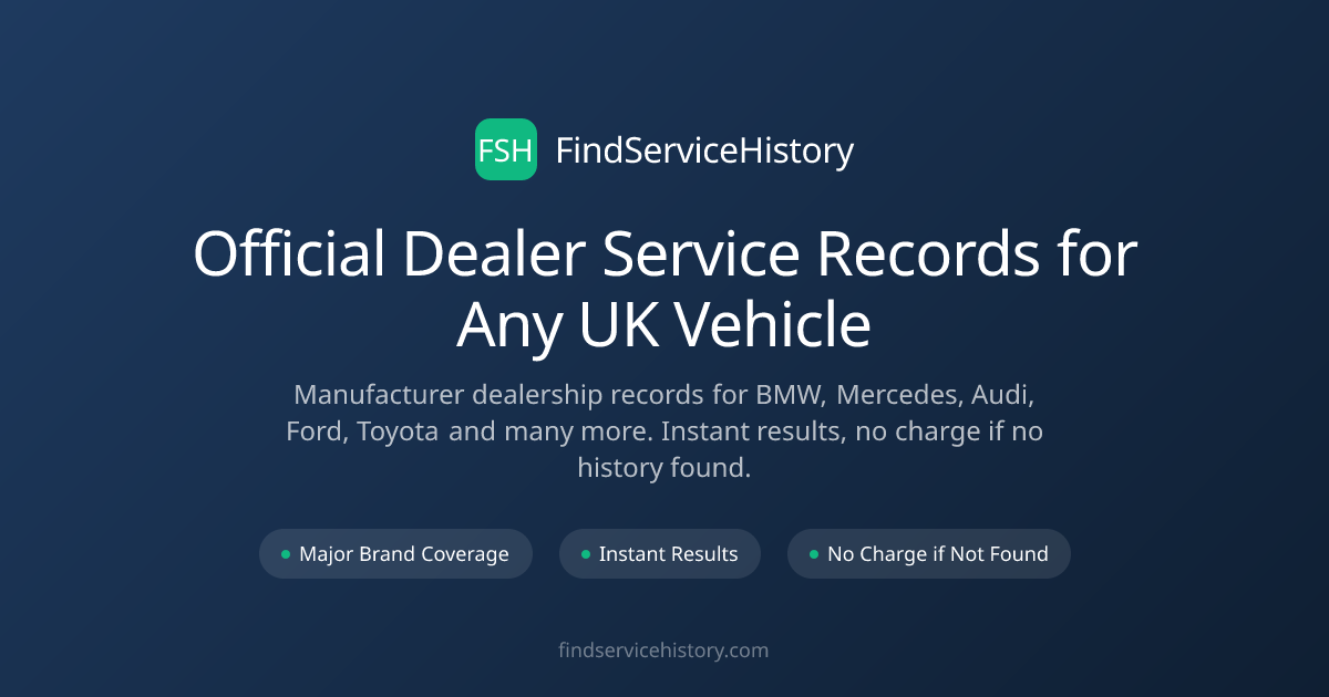 Car Service History Check | Official UK Dealer Records
